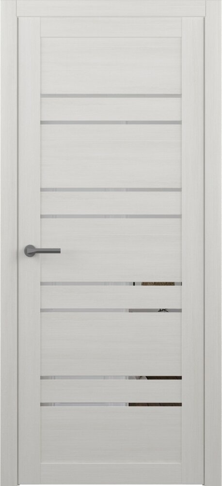 Межкомнатная дверь (дверное полотно) Albero Дублин покрытие Эко-шпон / ПО Белый кипарис Зеркало 70х200