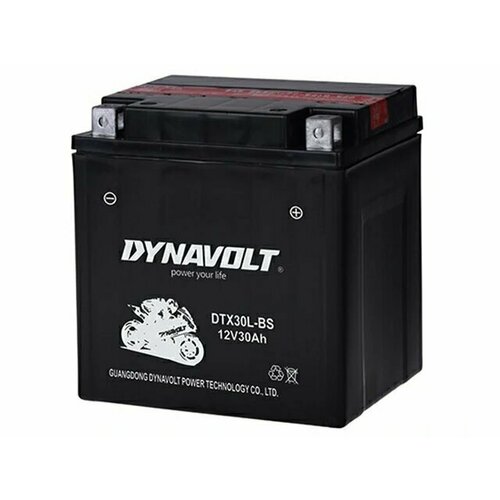 Аккумулятор (АКБ) Dynavolt AGM DTX30L-BS 30Ah ОП 350A (YIX30L, YB30L) для мото техники, мотоцикла, квадроцикла, снегохода 166/126/177 (Динавольт) АГМ