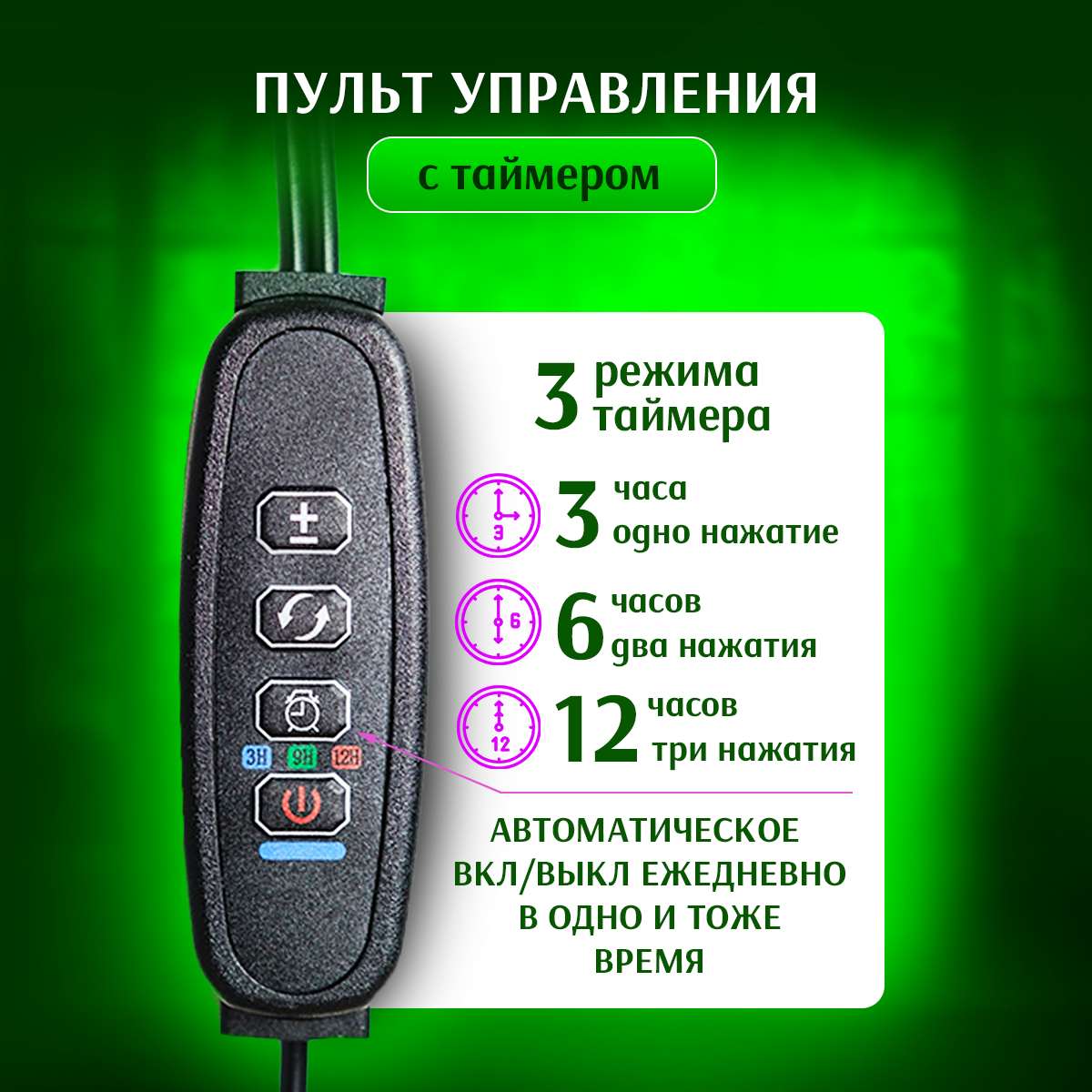 Фитолампа для растений и рассады на прищепке, с таймером — фото 1