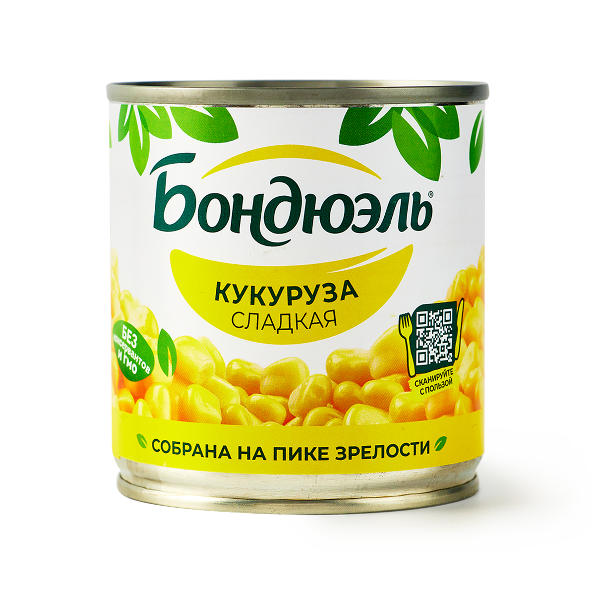 Кукуруза сладкая Bonduelle, собрана на пике зрелости, в зернах, жестяная банка, 170 г