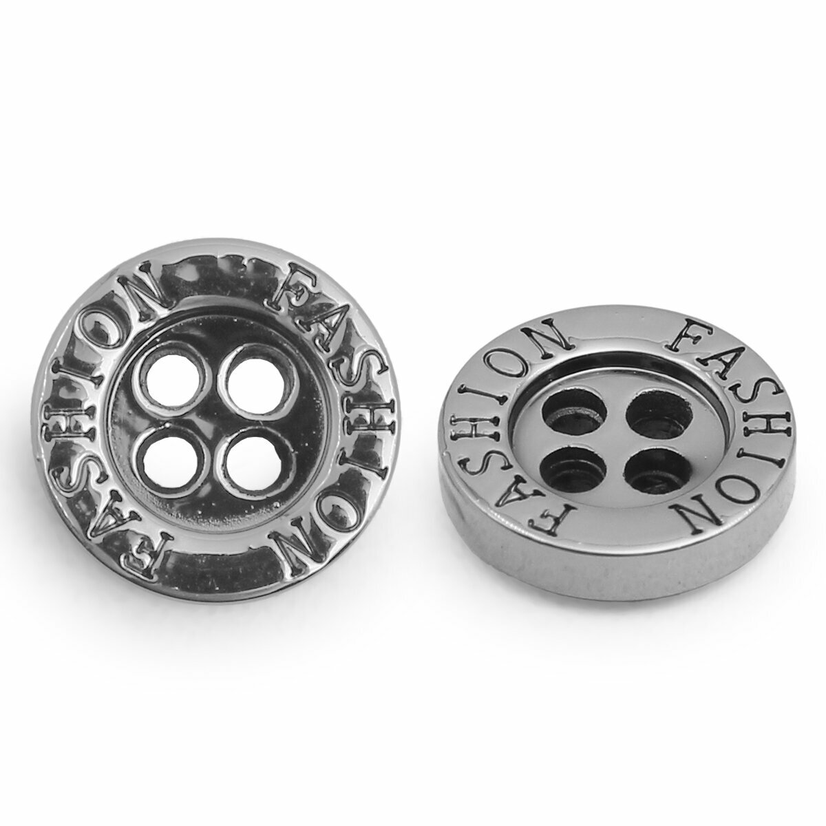 NE77 Пуговица 18L (11 мм), 4 прокола (Nickel (никель), 72 шт