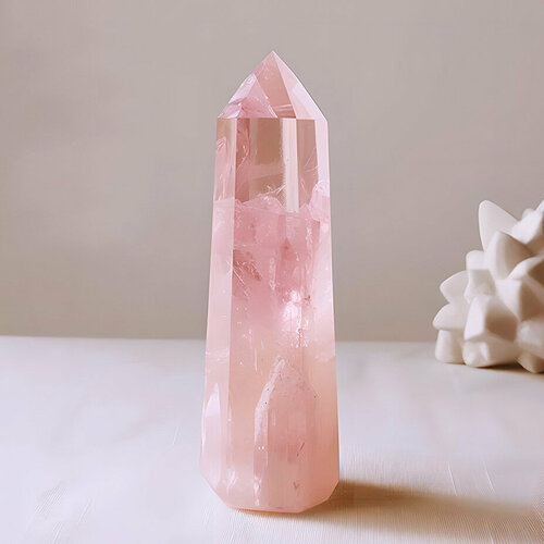 Розовый кварц натуральный кристалл на алтарь