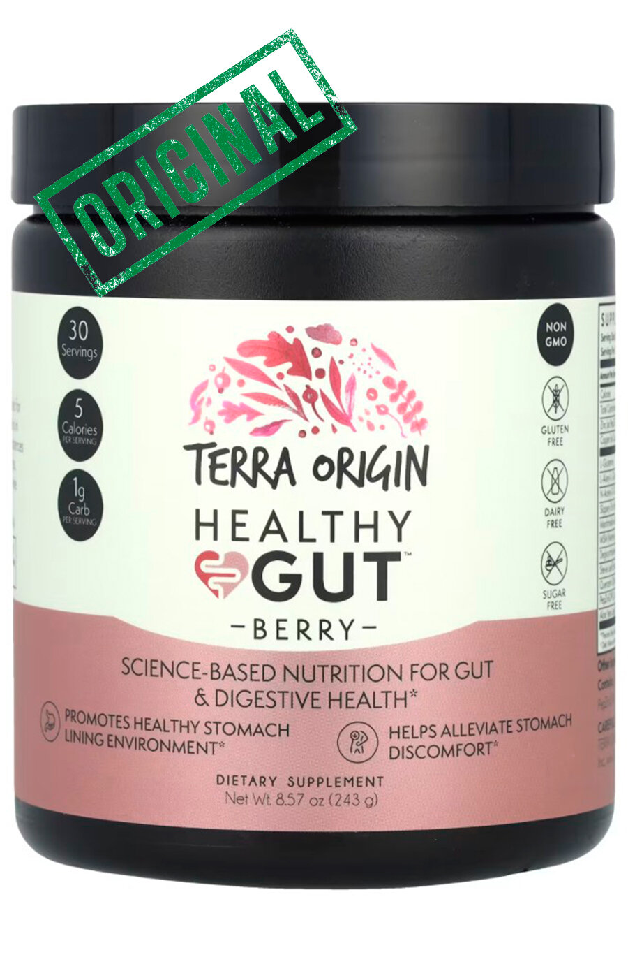 Terra Origin Healthy Gut для поддержания здоровья желудочнокишечного тракта порошок 243 г