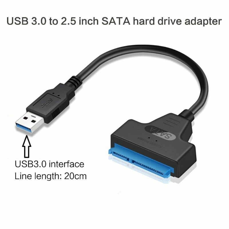 USB 3,0/2,0 / Type C к 2,5-дюймовому адаптеру для жесткого диска Sata Кабель-конвертер для 2,5"