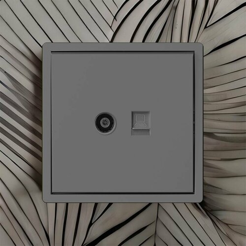 Розетка интернет RJ45ТВ серая VOLT GEO механизм 1200₽