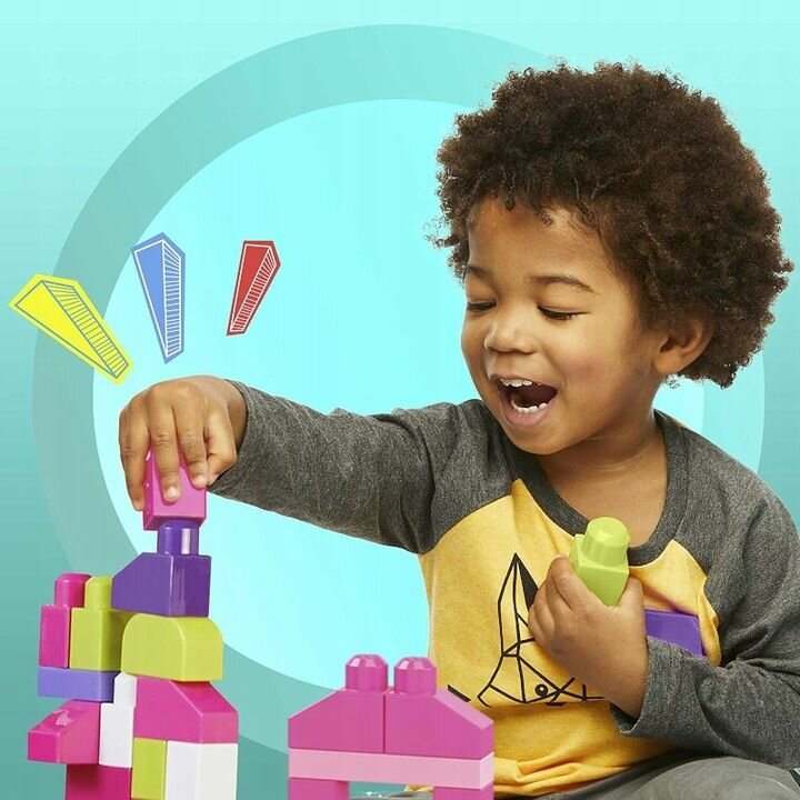 Конструктор Mega Bloks First Builders Розовый в сумке, 80 деталей - фото №7