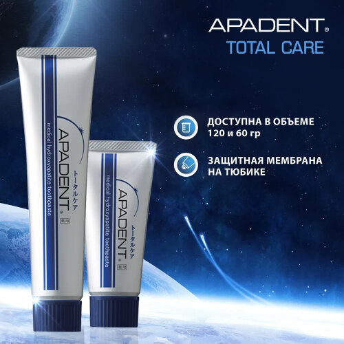 Изображение Зубная паста Apadent Total Care, мята, без фтора, для ультразвуковых щёток, 120 мл