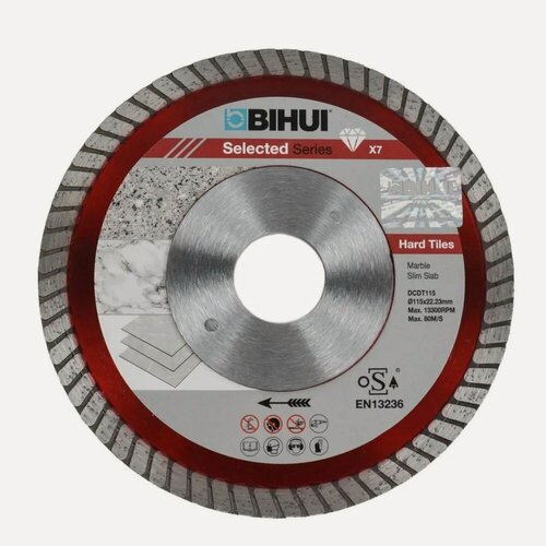 Изображение товара Диск алмазный BIHUI, для керамики, керамогранита, камня, 125 мм