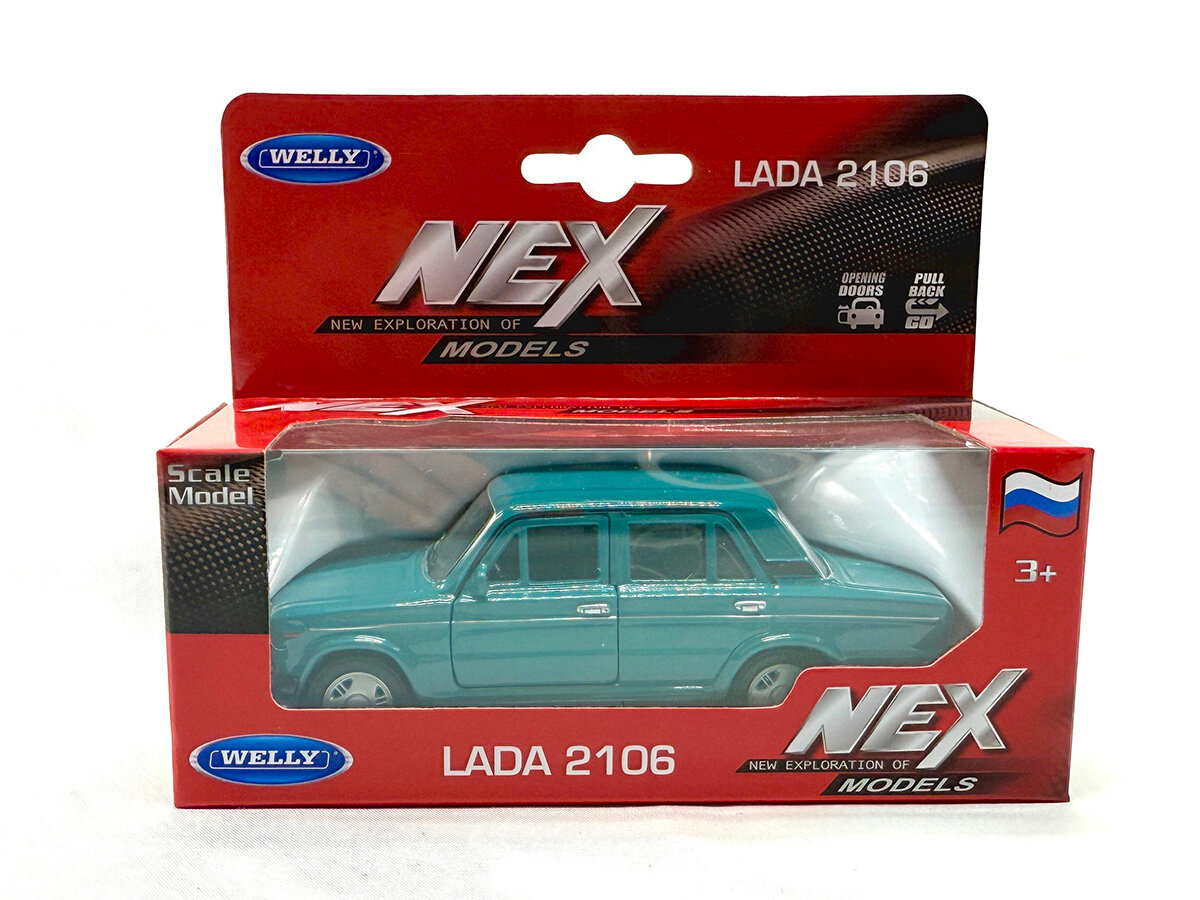 Машинка Welly LADA ВАЗ 2106, бирюзовый, 1:38, арт.42381W