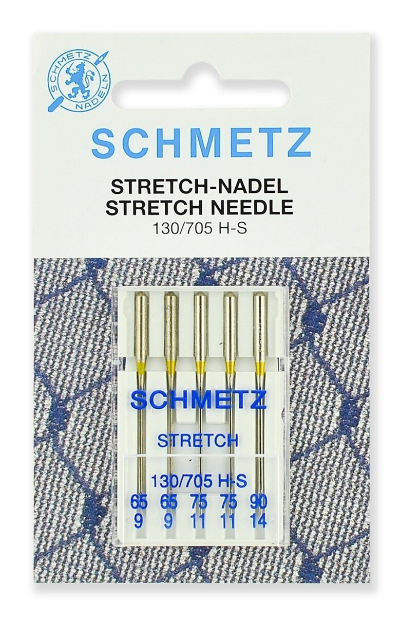 Иглы стрейч SCHMETZ 130/705H-S №65 (2), 75(2), 90(1), 5 игл (22:80. FB2. VQS)