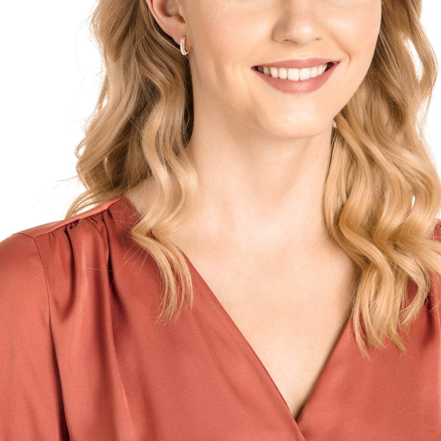 Серьги SWAROVSKI, кристаллы Swarovski, размер 10 мм, золото — фото 1