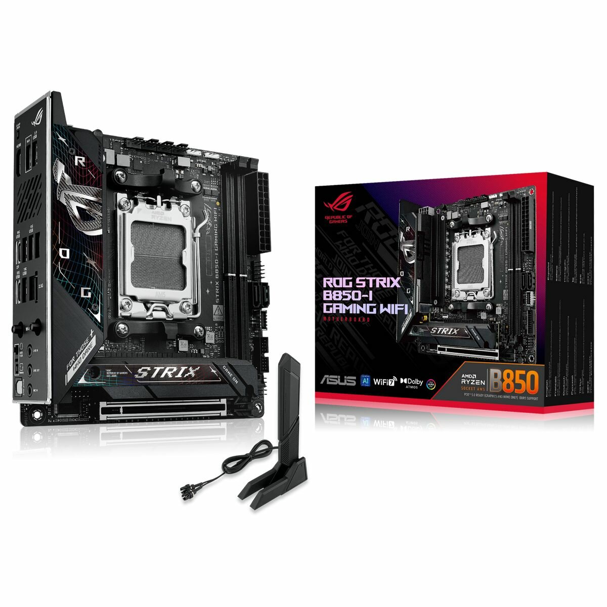 Материнская плата ASUS ROG STRIX B850-I GAMING WIFI, AM5, AMD B850, Mini-ITX, RTL (90MB1K30-M0EAY0)