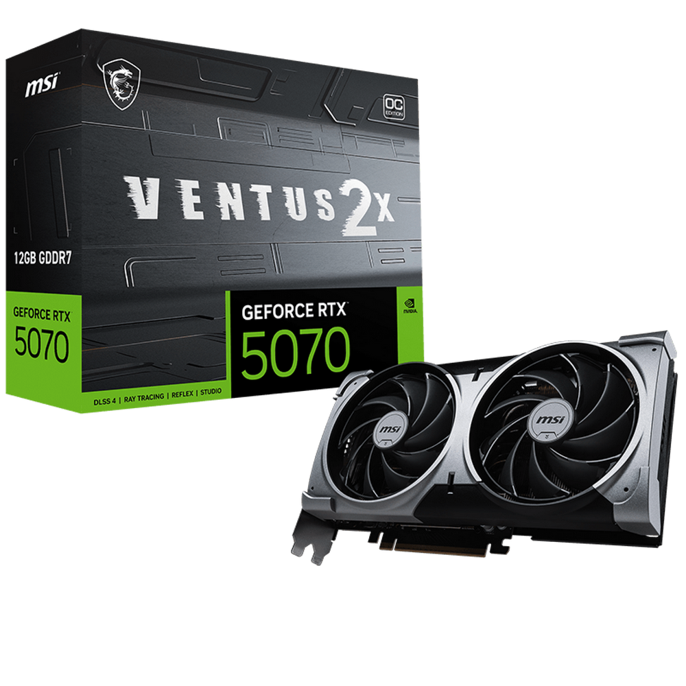 MSI Видеокарта MSI GeForce RTX 5070 12 Гб (RTX 5070 12G VENTUS 2X OC)