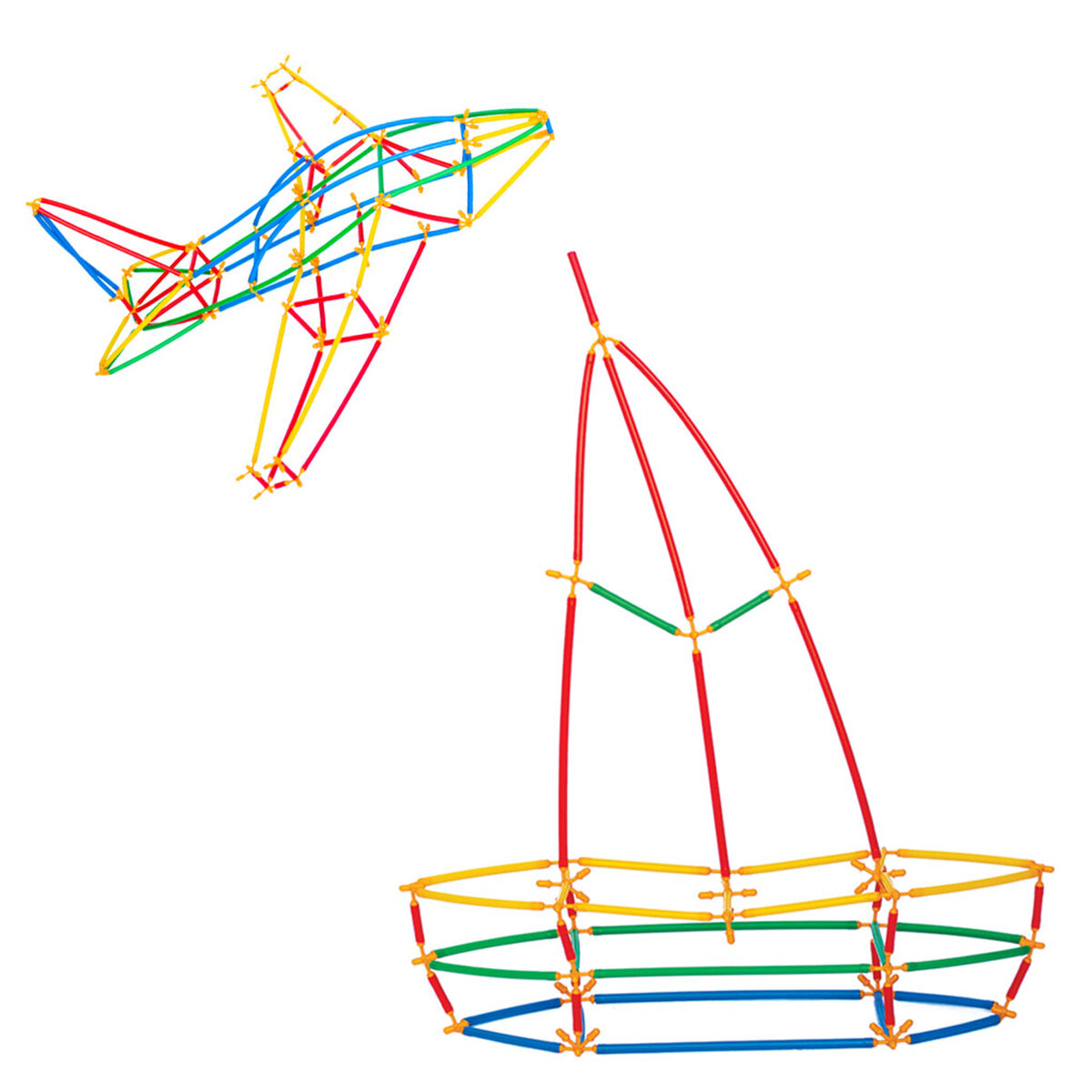 Игрушка DEDE Конструктор суставной Bamboo-стики Техника, 300 деталей — фото 1