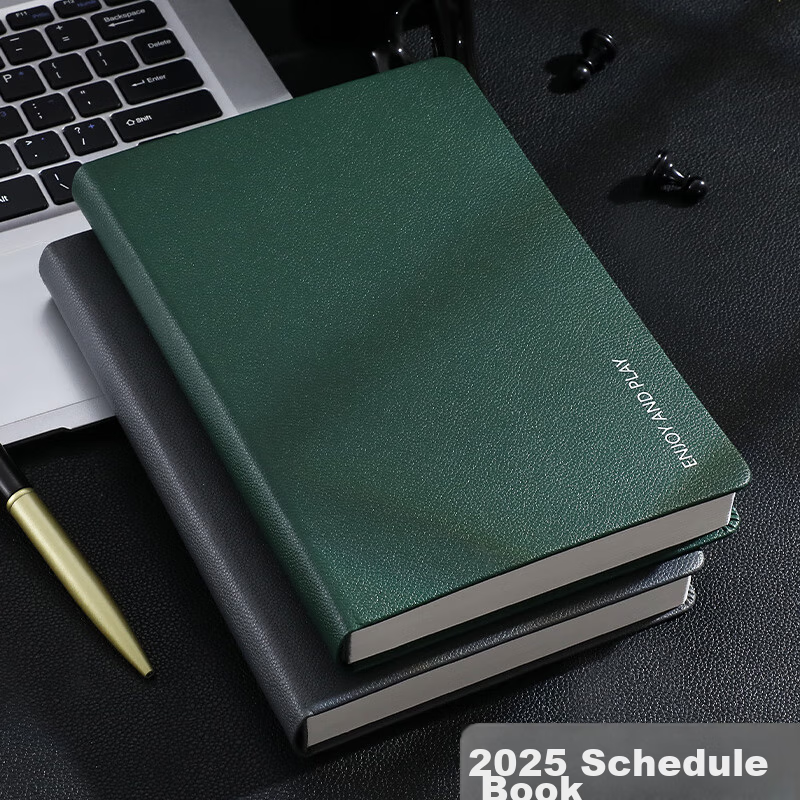 Falamon 2025 Daily Planner, 365 Days Per Page, Time Management Efficiency Manual, Calendar Notebook, Study And Work Journal, Emerald Green