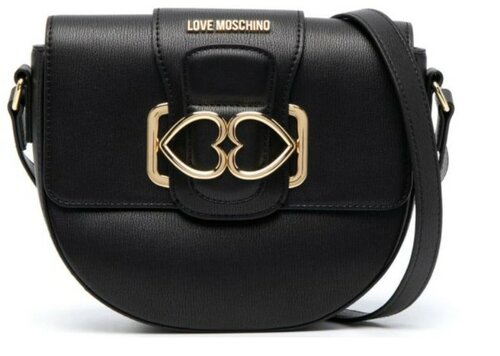 Сумка колье LOVE MOSCHINO, фактура зернистая, черный