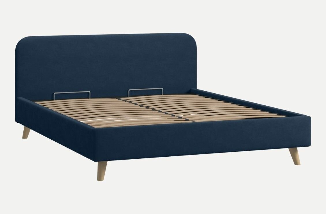 Лайтси 140 Velvet Navy Blue кровать