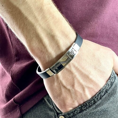 фото Браслет, металл, 1 шт., размер 20 см, черный нет бренда