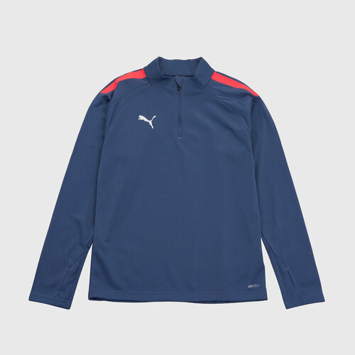 Свитер PUMA Свитер тренировочный подростковый Puma Teamliga 1/4 Zip Top 65723753, размер 153-164 см, синий