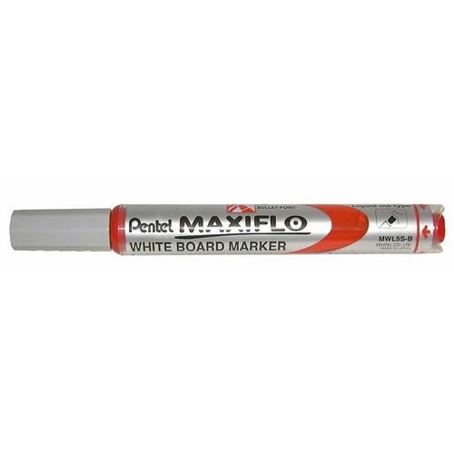 Маркер Pentel Maxiflo 4 мм, пулеобразное, 12 шт, красный