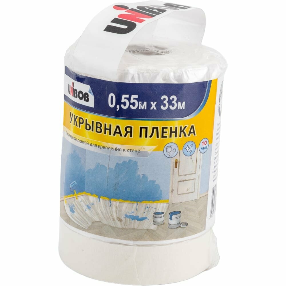 Unibob Пленка Защитная С малярной лентой 055 Х 33 м 211782