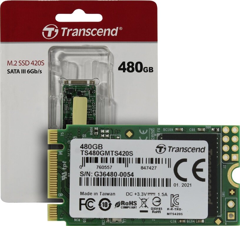 Твердотельный накопитель Transcend 480 ГБ M2 TS480GMTS420S