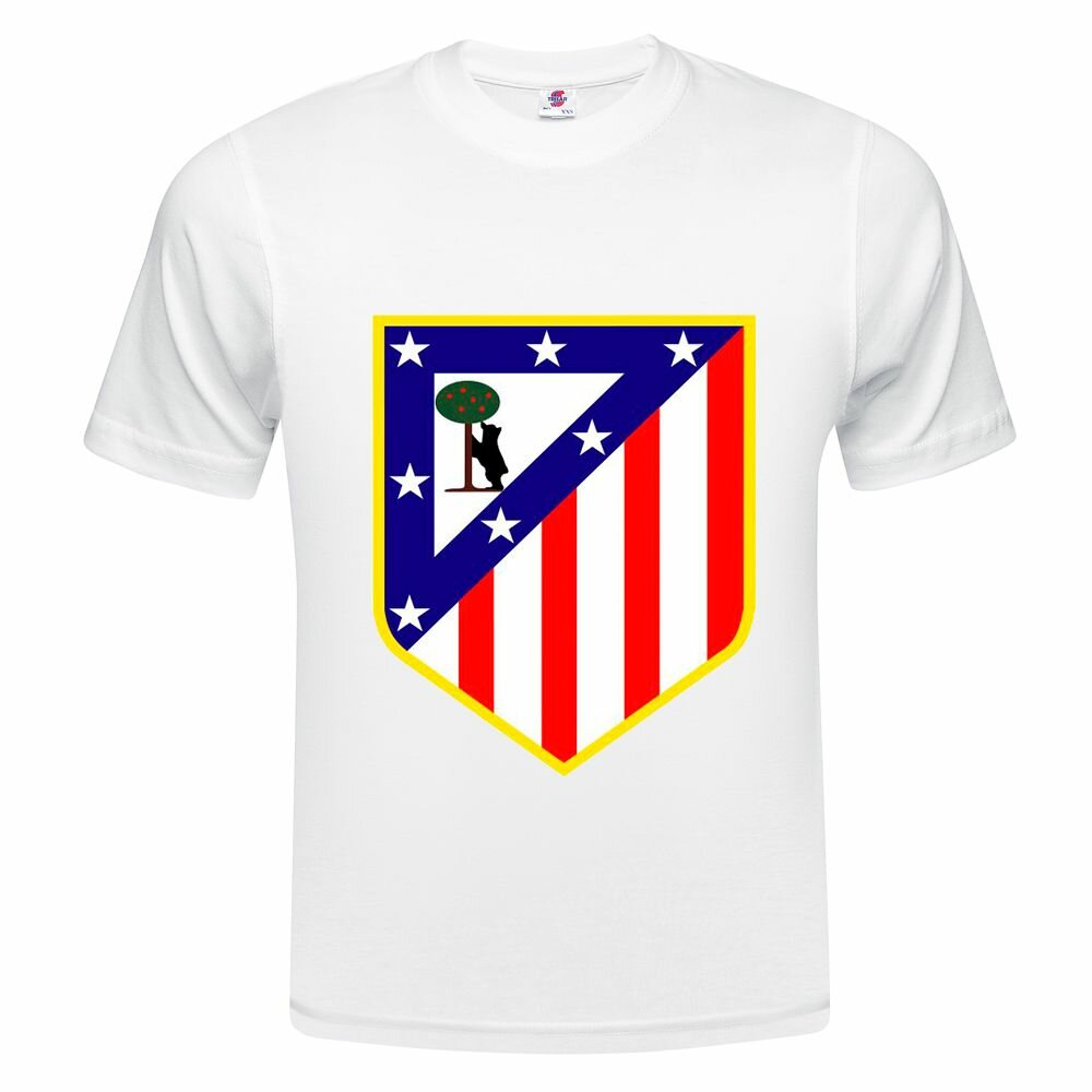 Футболка  Детская футболка ONEQ 110 (5-6) размер с принтом Атлетико Мадрид, белая