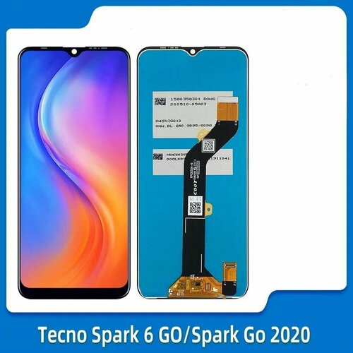 дисплей с тачскрином для tecno spark 10 pro черный Дисплей для Tecno Spark 6 Go / Tecno Spark Go 2020 в сборе с тачскрином (черный)