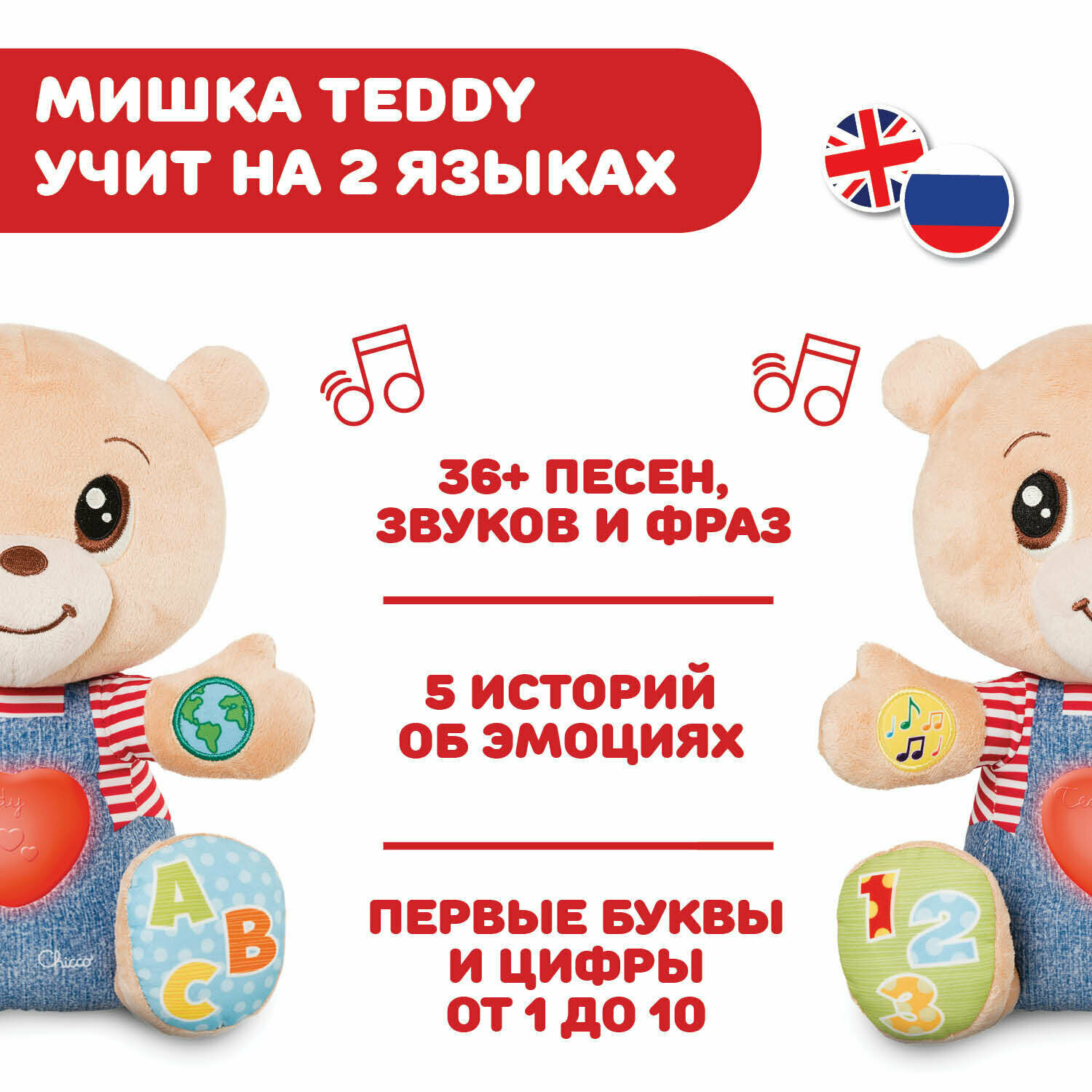 Интерактивная игрушка Chicco Teddy Emotion - фото №12