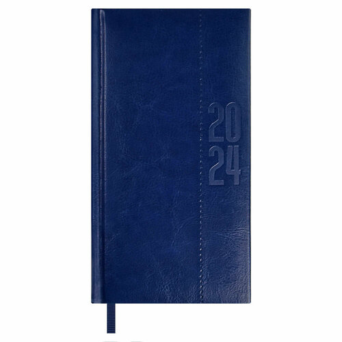 Еженедельник датированный 2024 ESCALADA, размер 87x166 мм, 64 л, Сариф эконом синий