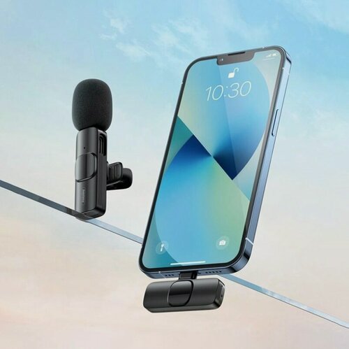 Изображение товара Беспроводной микрофон Remax Wireless Live-Stream Microphone K02, Lightning для iPhone, Черный
