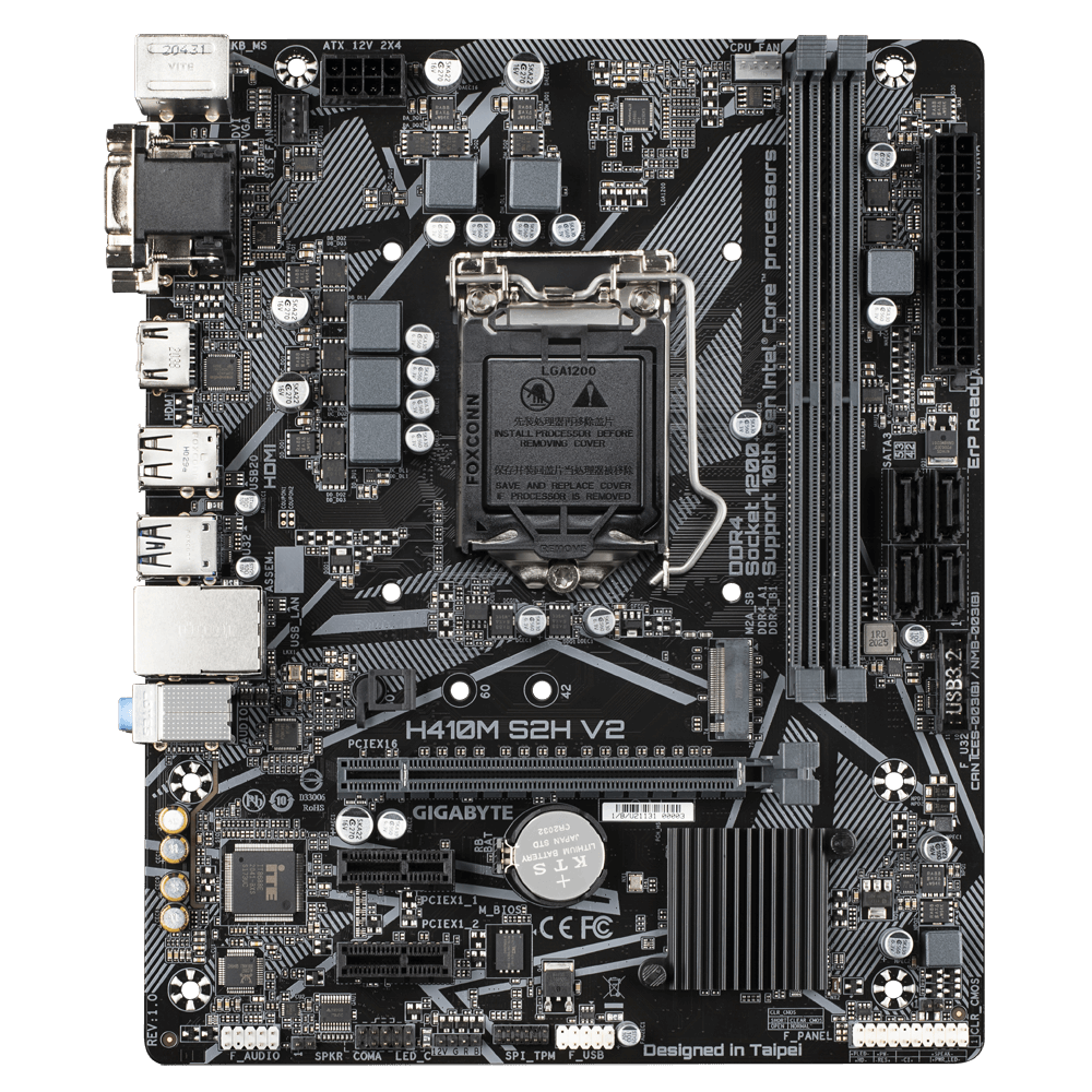 Gigabyte Soc-1200 H410M S2H V2 Intel H410 2xDDR4 mATX AC`97 8ch(7.1) GbLAN+VGA+DVI+HDMI