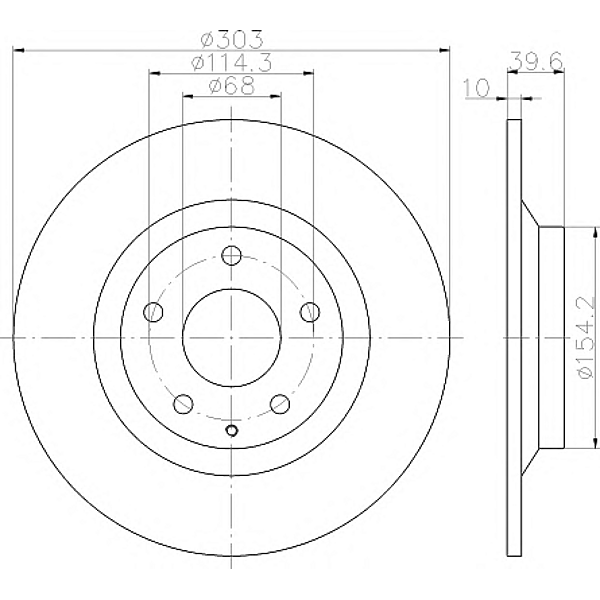 TEXTAR 92242703 (K01126251 / K01126251A / K01126251B) диск тормозной задний Mazda (Мазда) сх-5 с покрытием (Комплект 2 штуки)