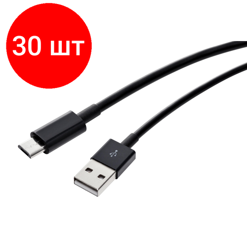 Комплект 30 штук, Кабель USB 2.0 - MicroUSB, М/М, 2 м, Red Line, чер, УТ000009511 убрать кабель usb 2 0 micro usb м м 1 м lp чер 0l 00000321 3 шт