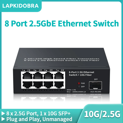 Сетевой коммутатор LAPKIDOBRA LD-SGT0108S 8 портов 25G 10Gb uplink Ethernet Switch 1078000₽