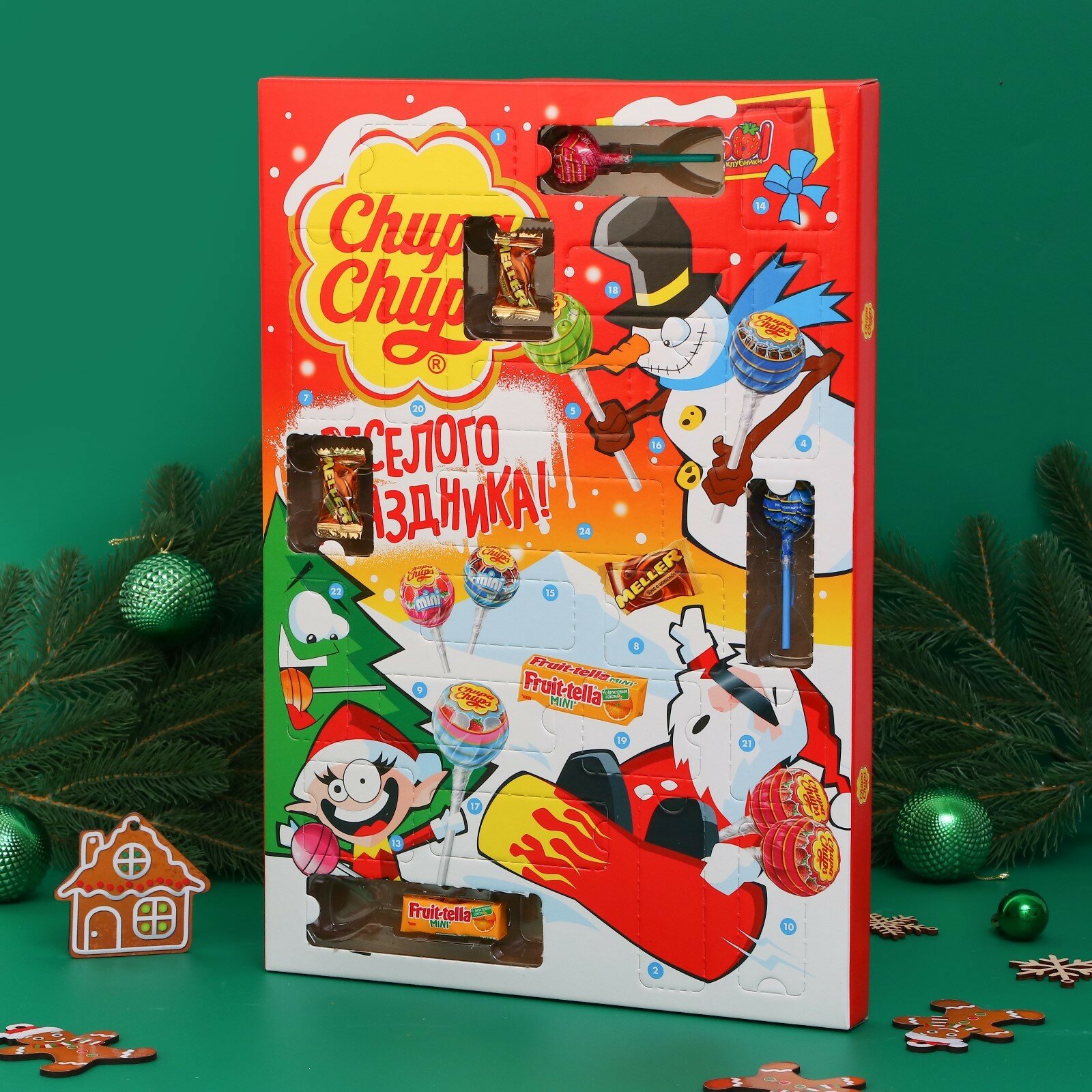 Набор кондитерских изделий Chupa-Chups Новогодний календарь, 197,6 г Chupa chups - фото №11
