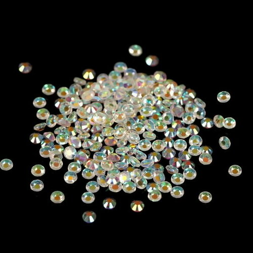 Стразы для декора, 2 мм, цвет голографический