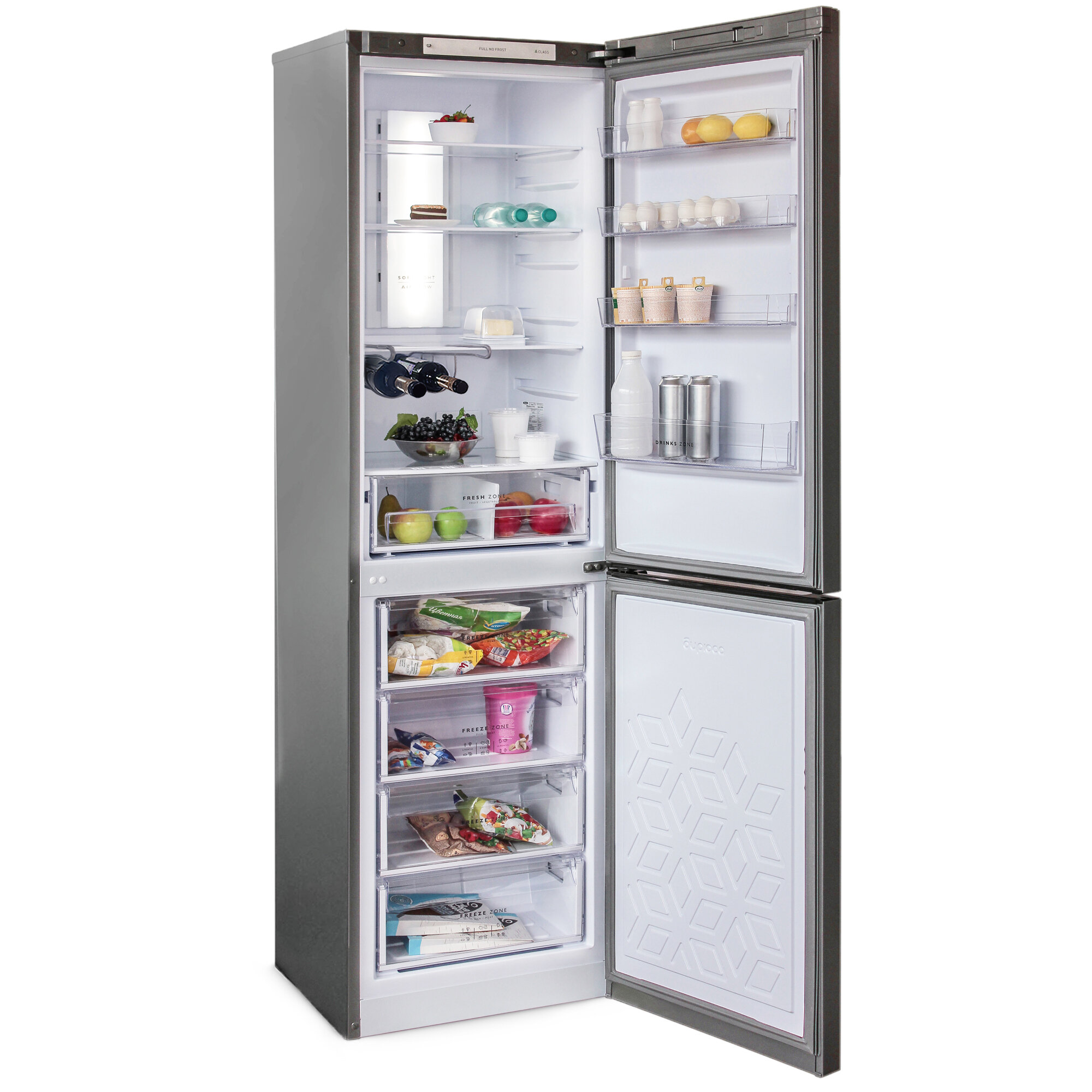 Холодильник БИРЮСА-I980NF металлик (FNF) - фотография № 4