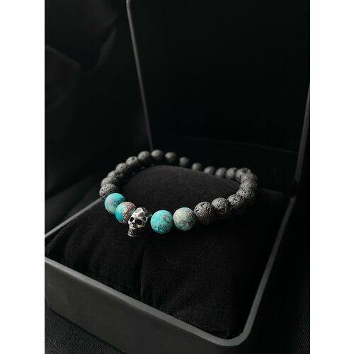 фото Браслет, 1 шт., размер 19 см, черный, бирюзовый manor