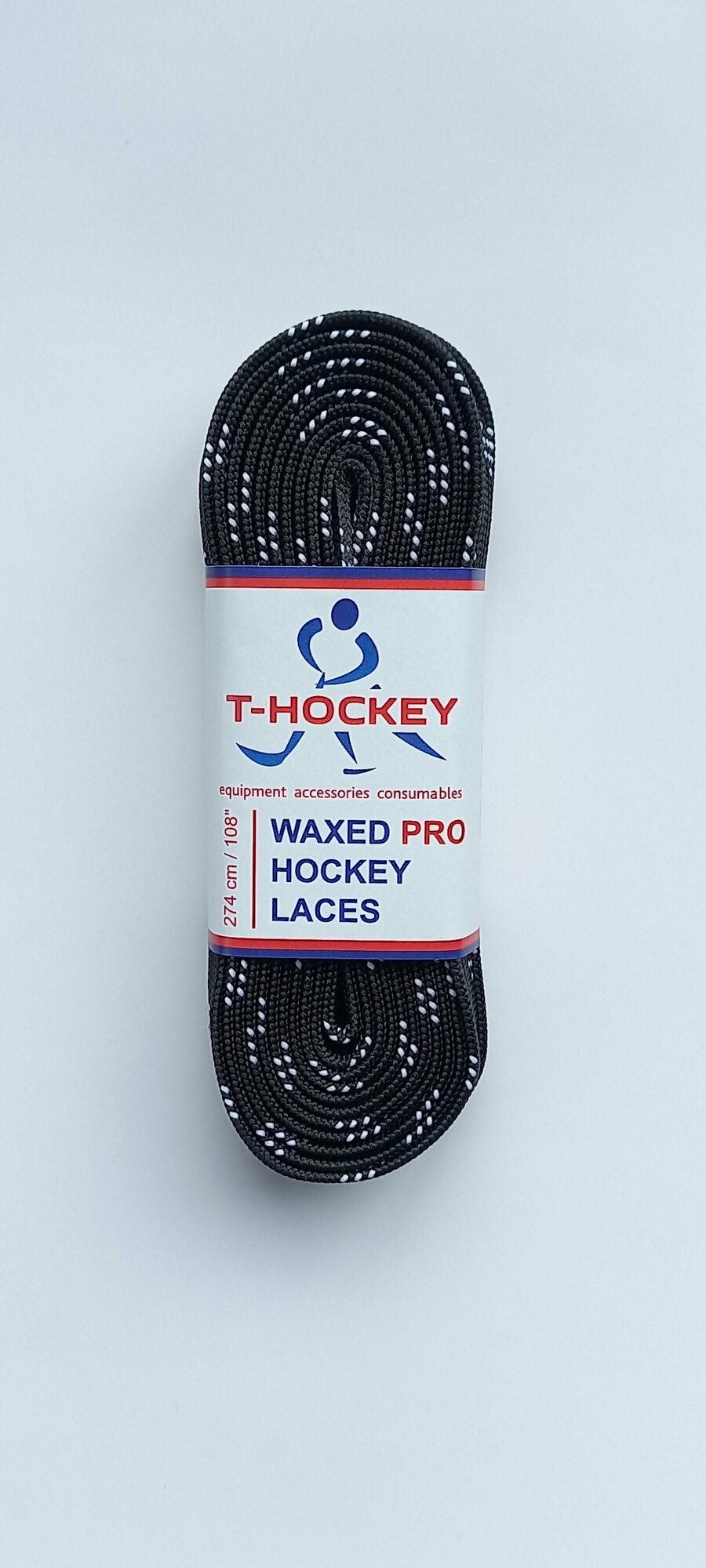 фото Шнурки для хоккейных коньков с пропиткой T-HOCKEY PRO 213 см черный