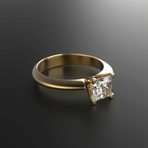 Кольцо помолвочное Constantine Filatov помолвочное кольцо с бриллиантом, желтое золото, 585 проба, бриллиант, размер 19, желтый