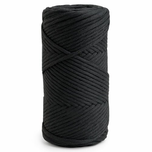 Шпагат хлопковый черный 4 мм 100 м для макраме, вязания, рукоделия