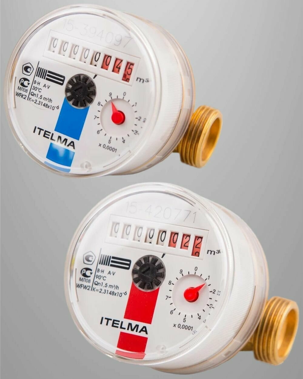 Комплект счетчиков для горяей и холодной воды ITELMA WFW20. D080 WFK20. D080