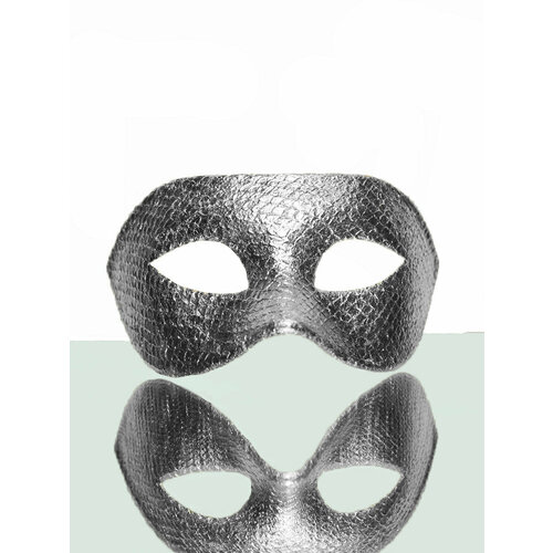 Карнавальная маска с имитацией кожи рептилии (серебро) карнавальная маска золотая с сеточкой женская