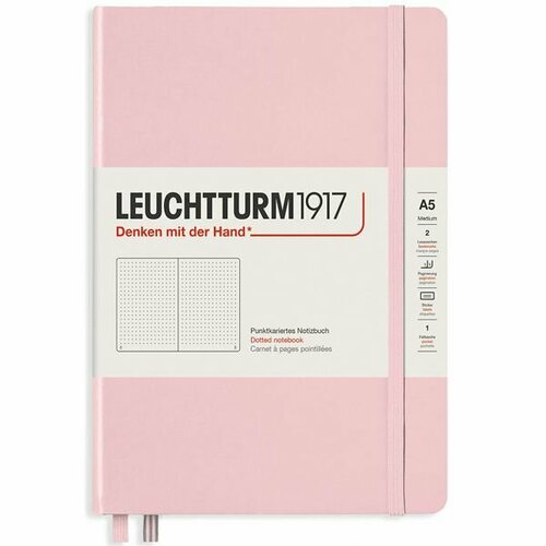 Записная книжка Leuchtturm Medium A5 в клетку розовая 251 стр.