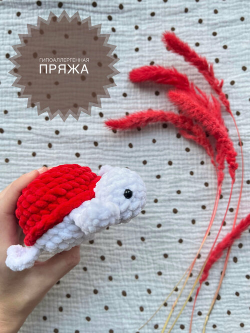 Мягкая игрушка, Амигуруми, Вязаная черепашка красная