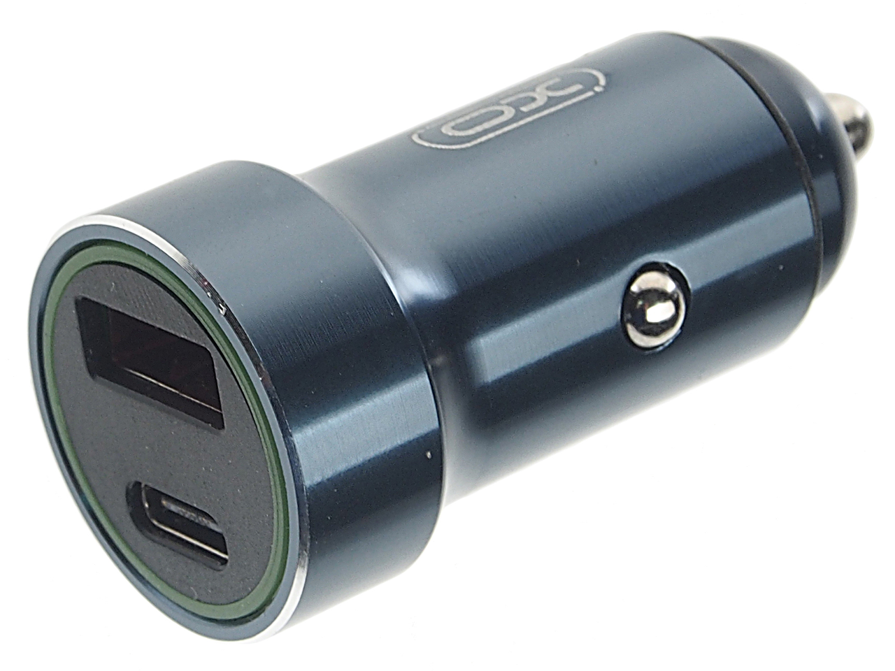 фото Устройство зарядное в прикуриватель 1USB + 1 Type C 12V синее XO