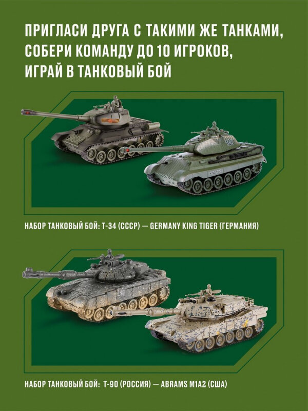 Набор техники Crossbot Танковый бой Т-34 (СССР) - Tiger (Германия) 870623 1:24 35