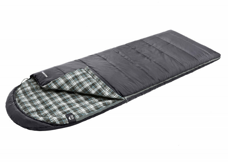Спальный мешок Jungle Camp Dublin Comfort, с фланелью, левая молния, цвет: серый