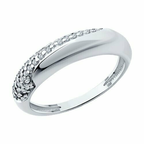 Кольцо Diamant, серебро, 925 проба, фианит, размер 18, белый